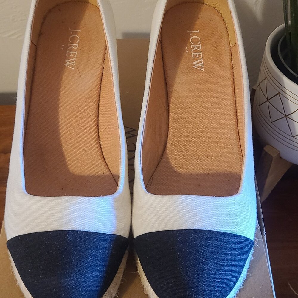 Cap-Toe Espadrille Wedges
